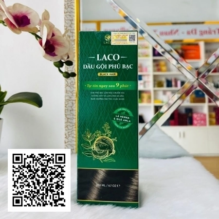 Dầu Gội Phủ Bạc Laco Đen Tóc Tự Nhiên 200ml