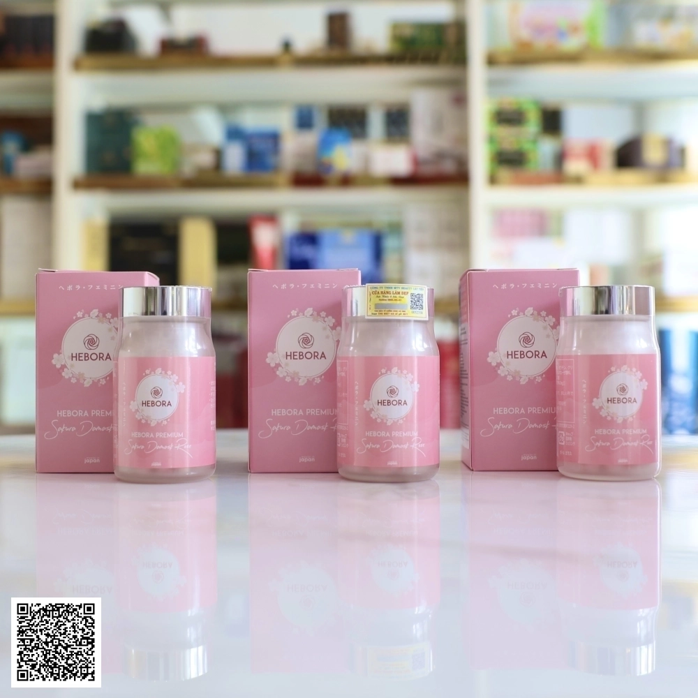 Liệu Trình Viên Uống Thơm Cơ Thể Hebora Premium Sakura Damask Rose Từ Nhật Bản 60 Viên x 3 Hộp