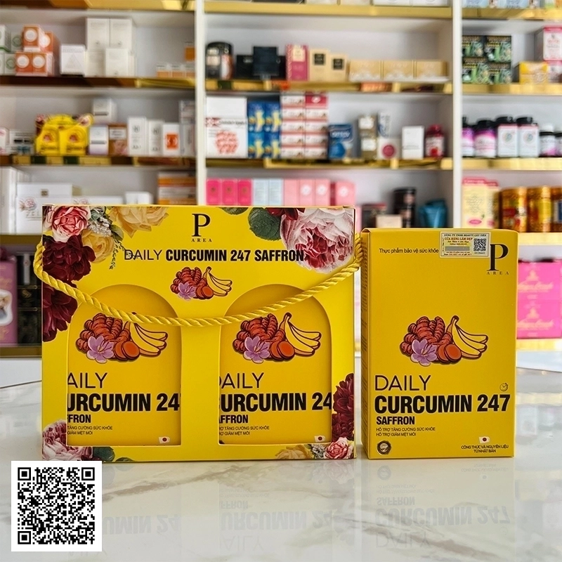 Thạch Nghệ Bảo Vệ Sức Khỏe Daily Curcumin 247 Saffron Nhật Bản Set 4 Hộp