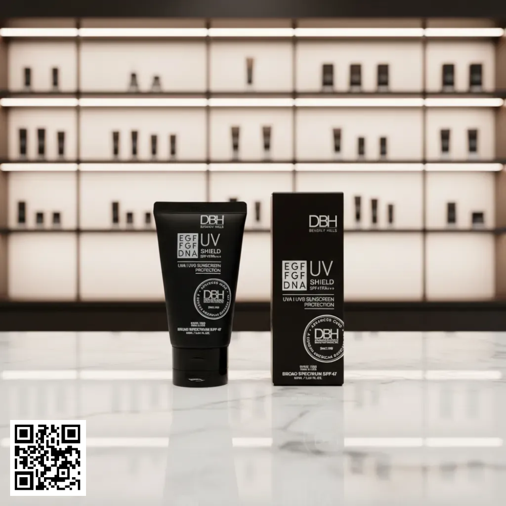 Kem Chống Nắng Hỗ Trợ Ngừa Lão Hóa DBH UV Shield EGF FGF DNA SPF47 Của Mỹ 60ml