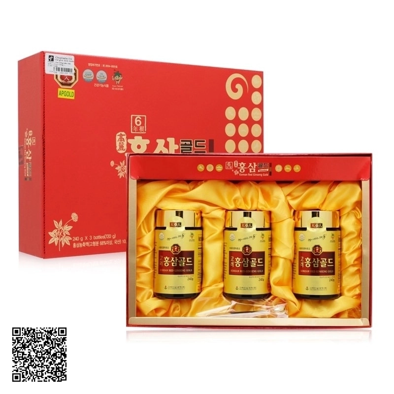 Cao Hồng Sâm Bio Apgold Korean Red Ginseng Extract Tea Của Hàn Quốc 3 Lọ/Hộp