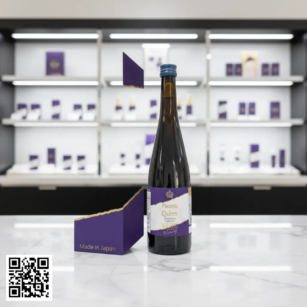 Nước Uống Trắng Da Hỗ Trợ Ngừa Lão Hóa Placenta De Queen 500,000 Whitening Của Nhật 480ml