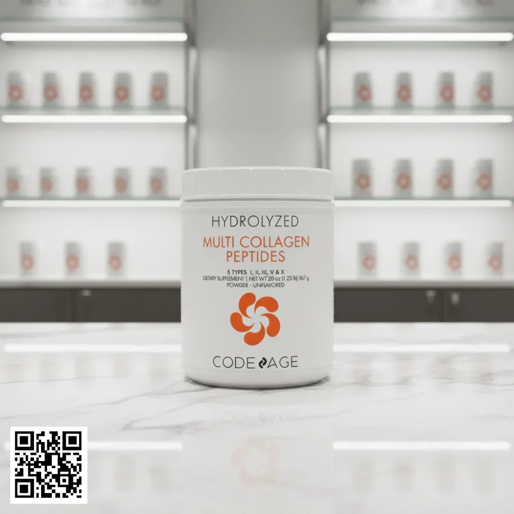 Bột Collagen Trẻ Hóa Da CodeAge Hydrolyzed Multi Collagen Peptides Powder 5 Types I, II, III, V & X Từ Mỹ 567g