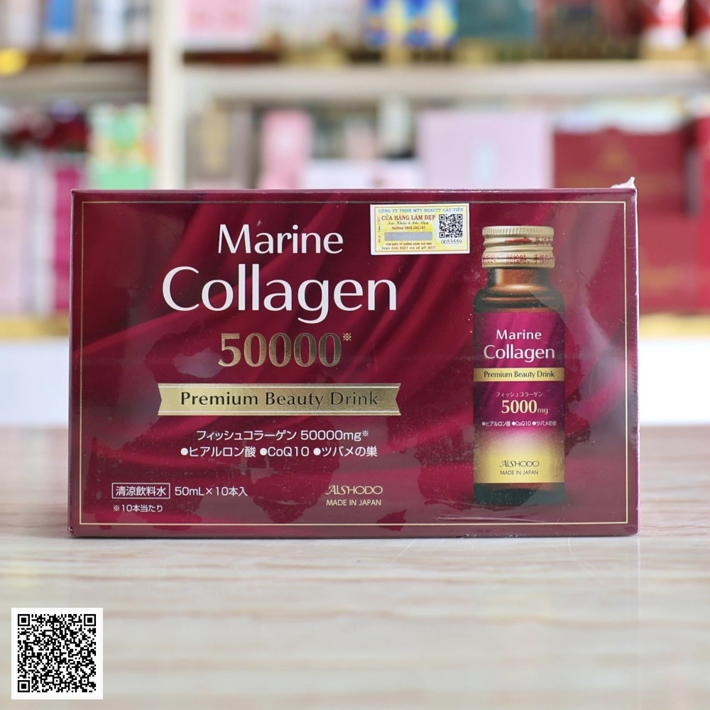 Nước Uống Marine Collagen 50000 Premium Beauty Drink Từ Nhật Bản 10 Chai/Hộp