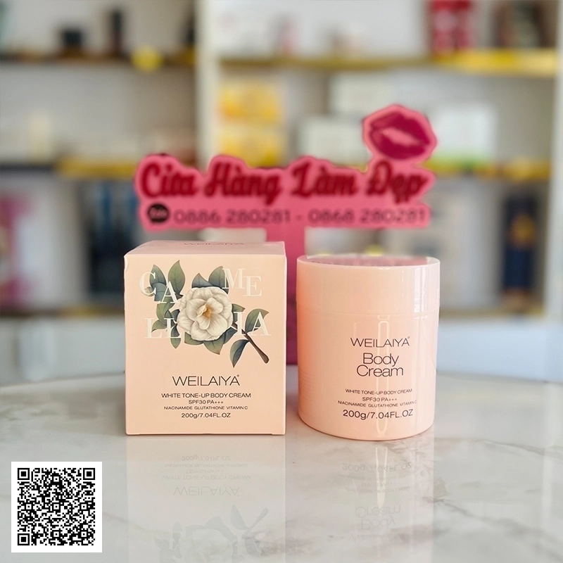 Kem Body Weilaiya Body Cream White Tone-Up SPF30 PA+++ Kích Trắng Nâng Tone 200g
