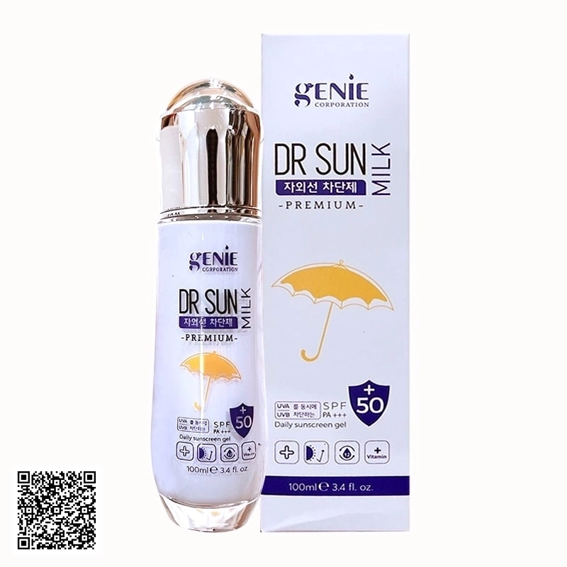 Kem Chống Nắng Vật Lý Genie Dr Sun Milk Premium SPF50 PA+++ Từ Hàn Quốc 100ml