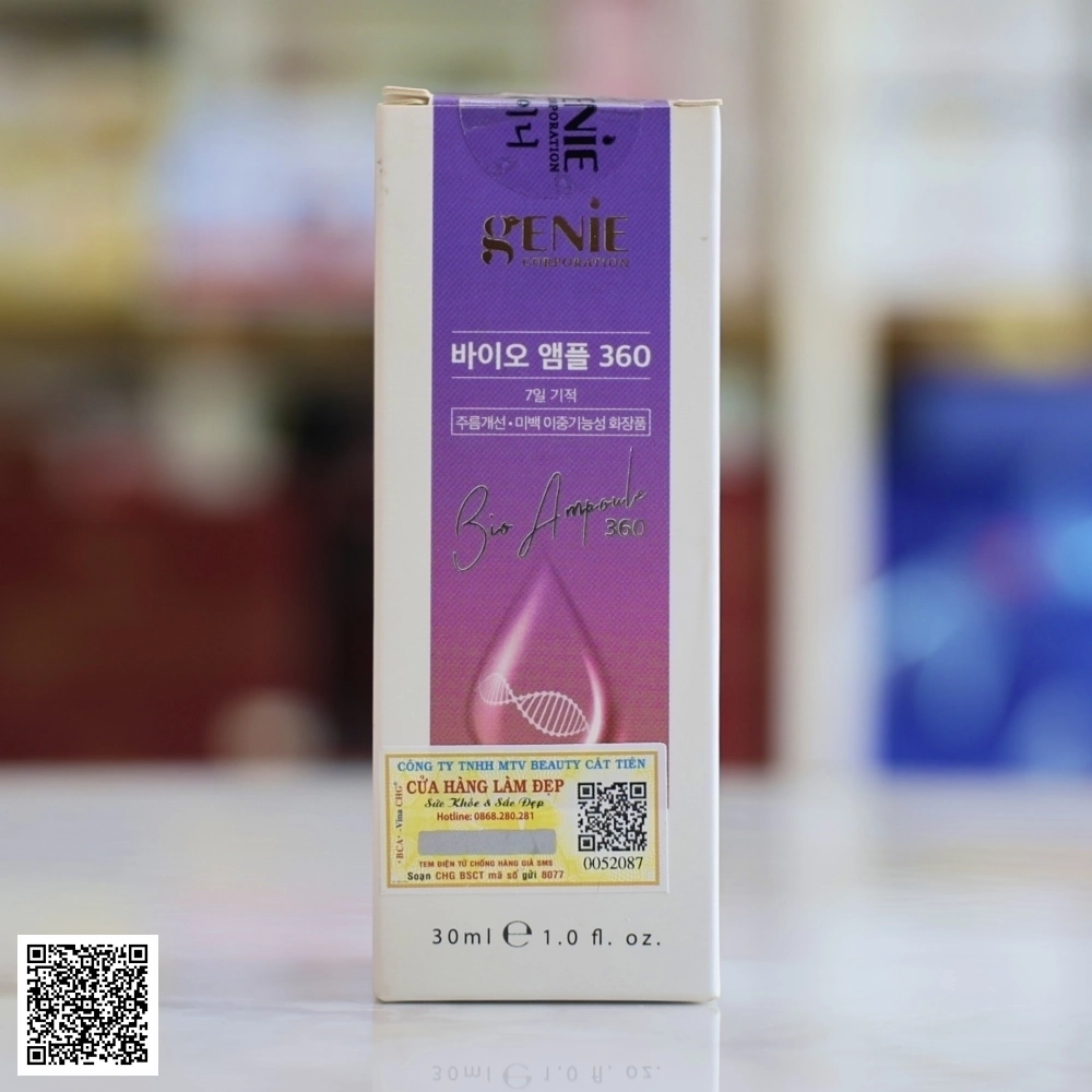 Tế Bào Truyền Trắng Mờ Thâm Nám Da Genie Bio Ampoule 360 Từ Hàn Quốc 30ml