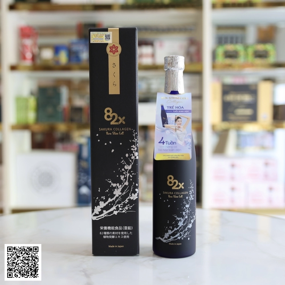 Nước Uống 82x Sakura Collagen Rose Stem Cell Từ Nhật Bản 500ml