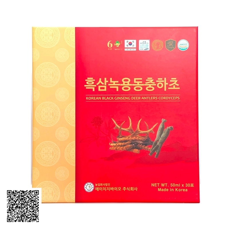 Nước Hắc Sâm Nhung Hươu Đông Trùng Hạ Thảo Ginseng King Korean Black Ginseng Deer Antlers Cordyceps
