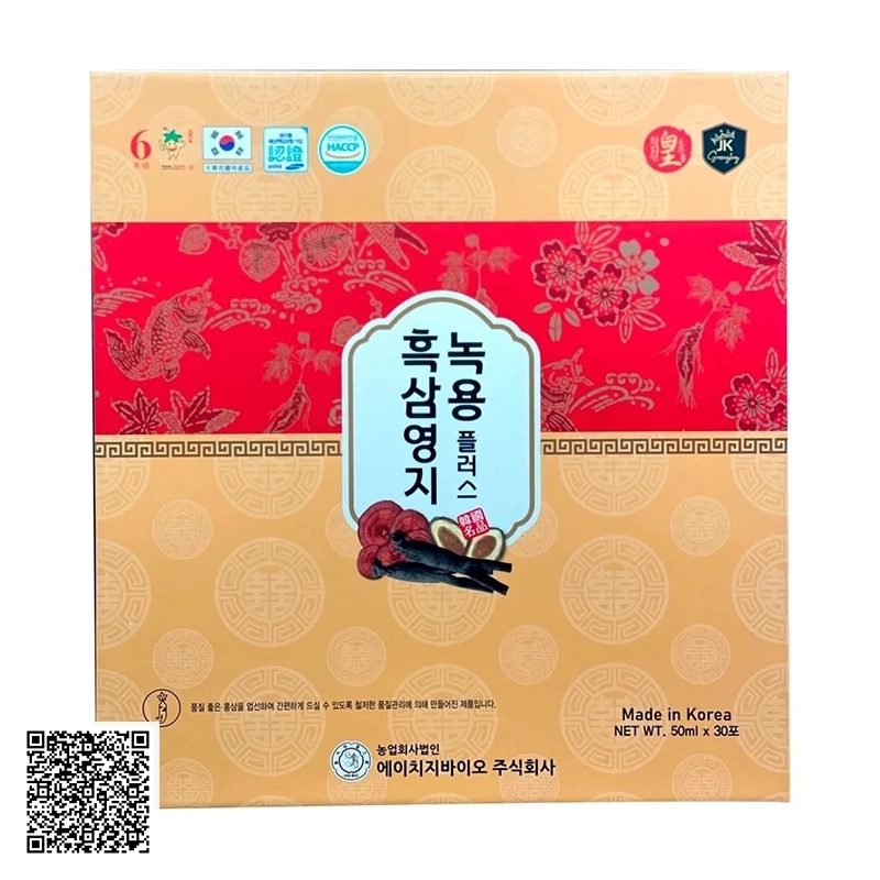 Nước Hắc Sâm Linh Chi Nhung Hươu Ginseng King Korean Black Ginseng Reishi Mushroom Deer Antlers