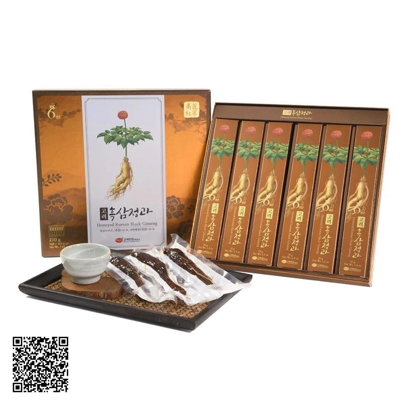 Hắc Sâm Củ Tẩm Mật Ong KGS Honeyed Korean Black Ginseng 210gr