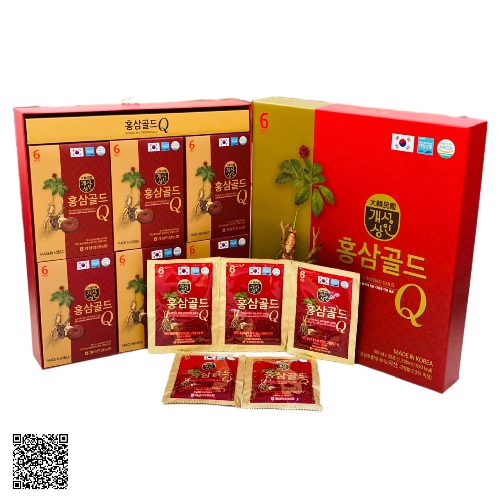 Nước Hồng Sâm Nhung Hươu Linh Chi Hansusam Korean Red Ginseng Gold Q 30 Gói