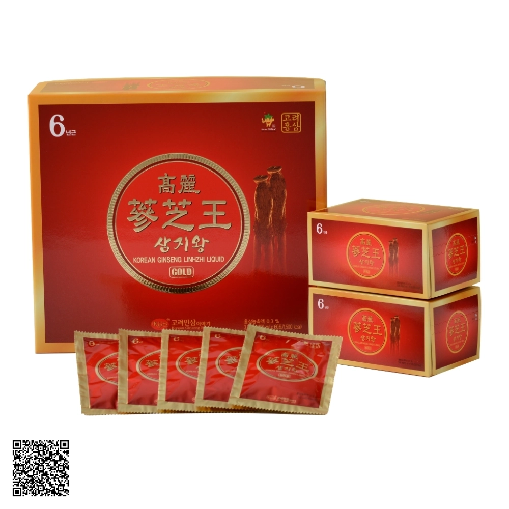 Nước Hồng Sâm Linh Chi KGS Korean Ginseng Linhzhi Liquid Gold Từ Hàn Quốc 30 Gói