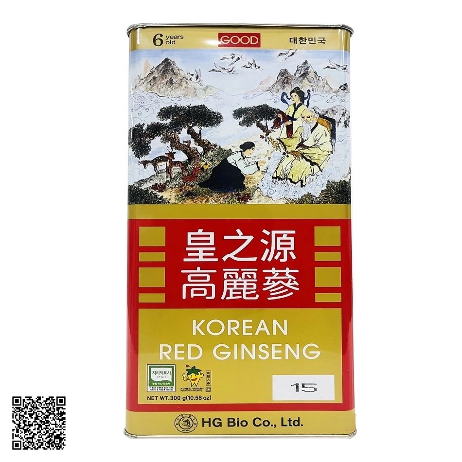 Hồng Sâm Củ Khô HG Bio Korean Red Ginseng Hộp Thiếc Từ Hàn Quốc 10 Củ