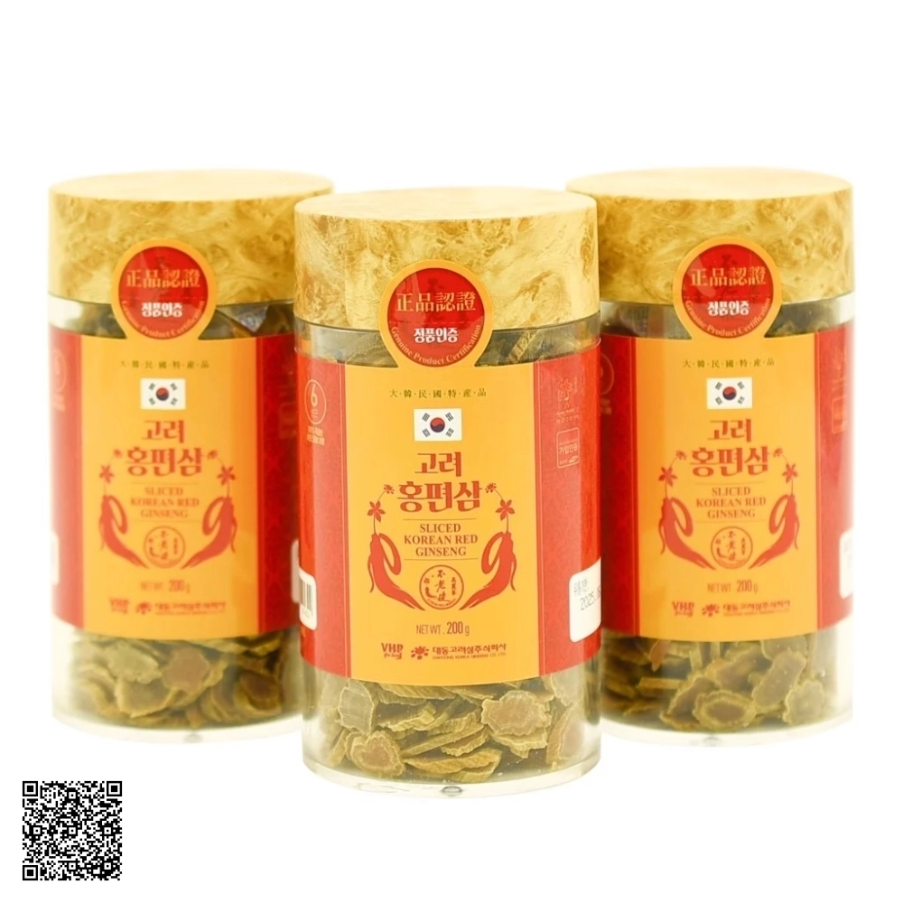 Hồng Sâm Củ Khô Thái Lát Daedong Korean Red Ginseng Sliced Từ Hàn Quốc 200g
