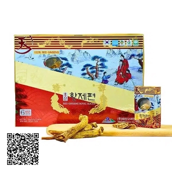 Hồng Sâm Củ Khô Thái Lát Daesan Red Ginseng Royal Sliced Từ Hàn Quốc 10 Gói