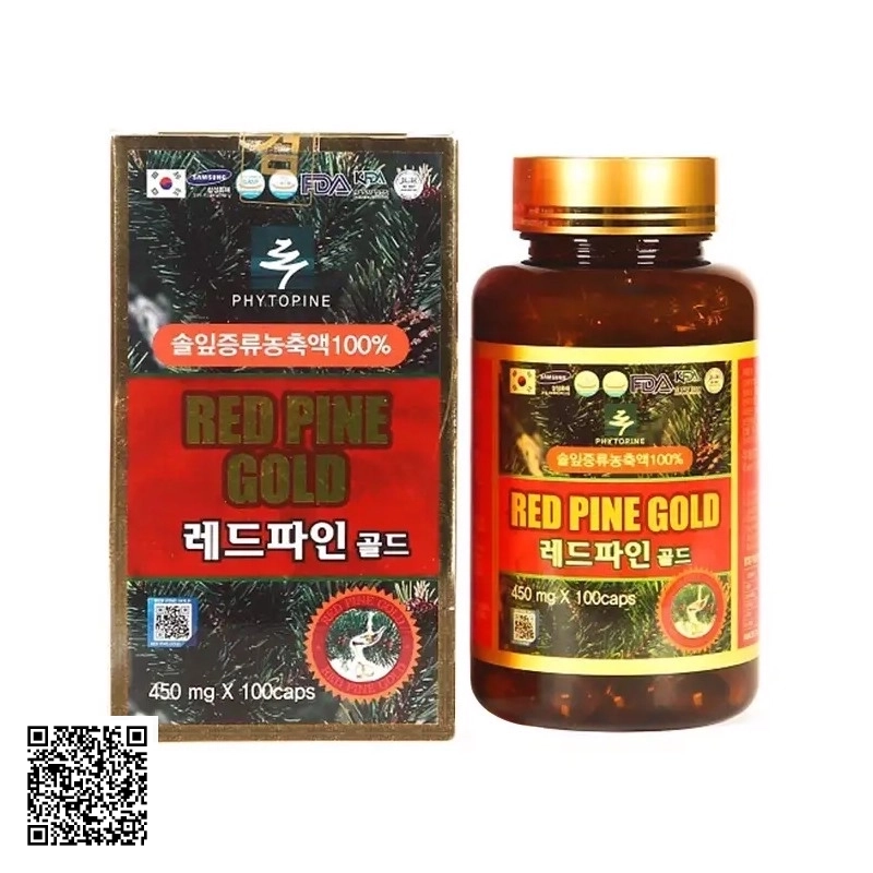 Tinh Dầu Thông Đỏ Phytopine Red Pine Gold Từ Hàn Quốc 100 Viên