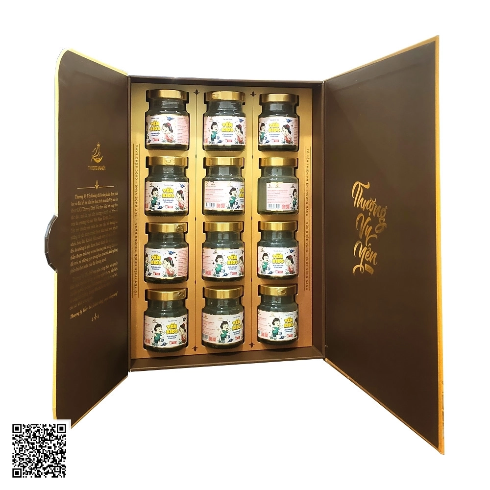 Yến Sào Thượng Vy Yến Đảo Kids Vị Dâu Cho Bé Set 12 Hũ