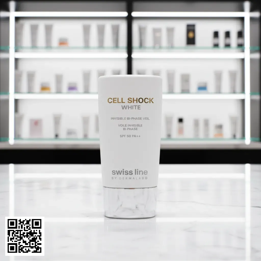 Sữa Chống Nắng Trắng Da Swissline Cell Shock White Invisible Bi-Phase Veil SPF50 PA++ Từ Thụy Sĩ 65ml