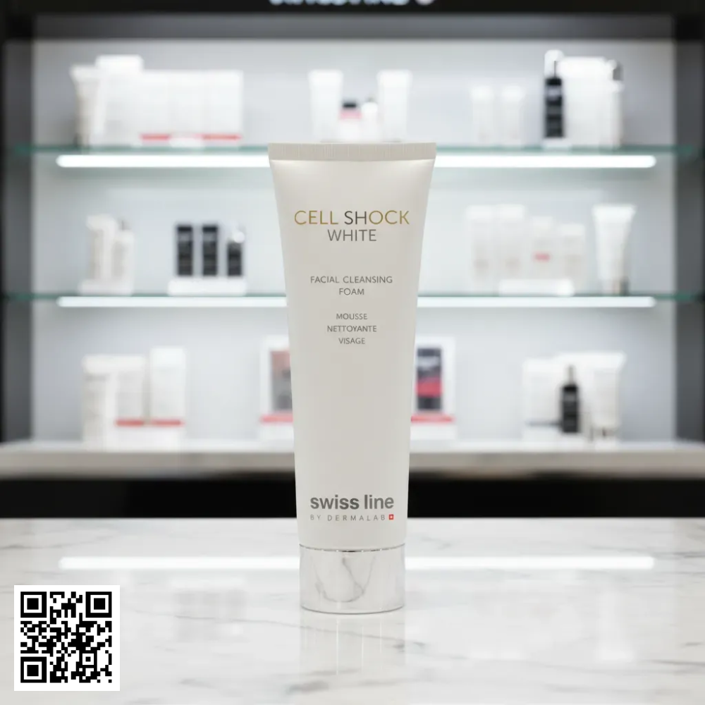 Sữa Rửa Mặt Trắng Da Swissline Cell Shock White Facial Cleansing Foam Từ Thuỵ Sĩ 160ml