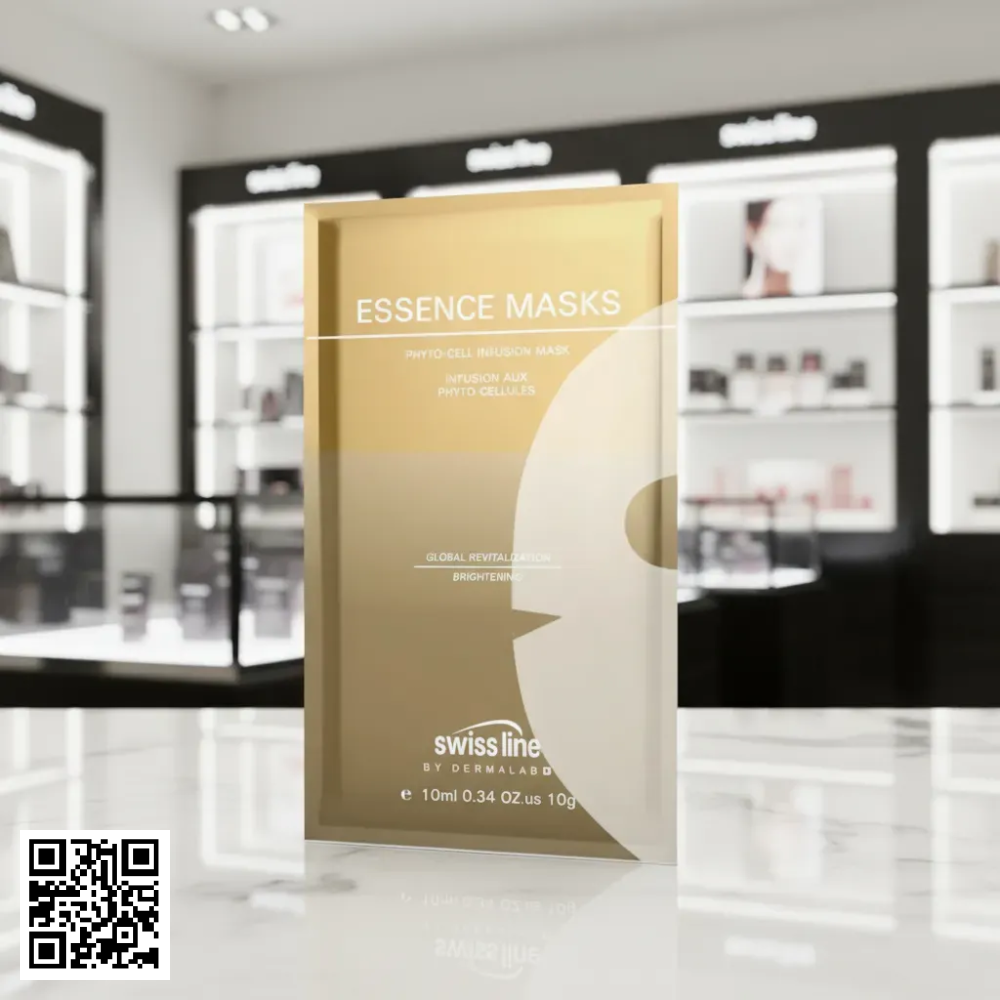 Mặt Nạ Hỗ Trợ Ngừa Lão Hóa Da Vùng Mắt Swissline Essence Masks Algae-Peptide Eye Mask Từ Thuỵ Sĩ 10 Miếng