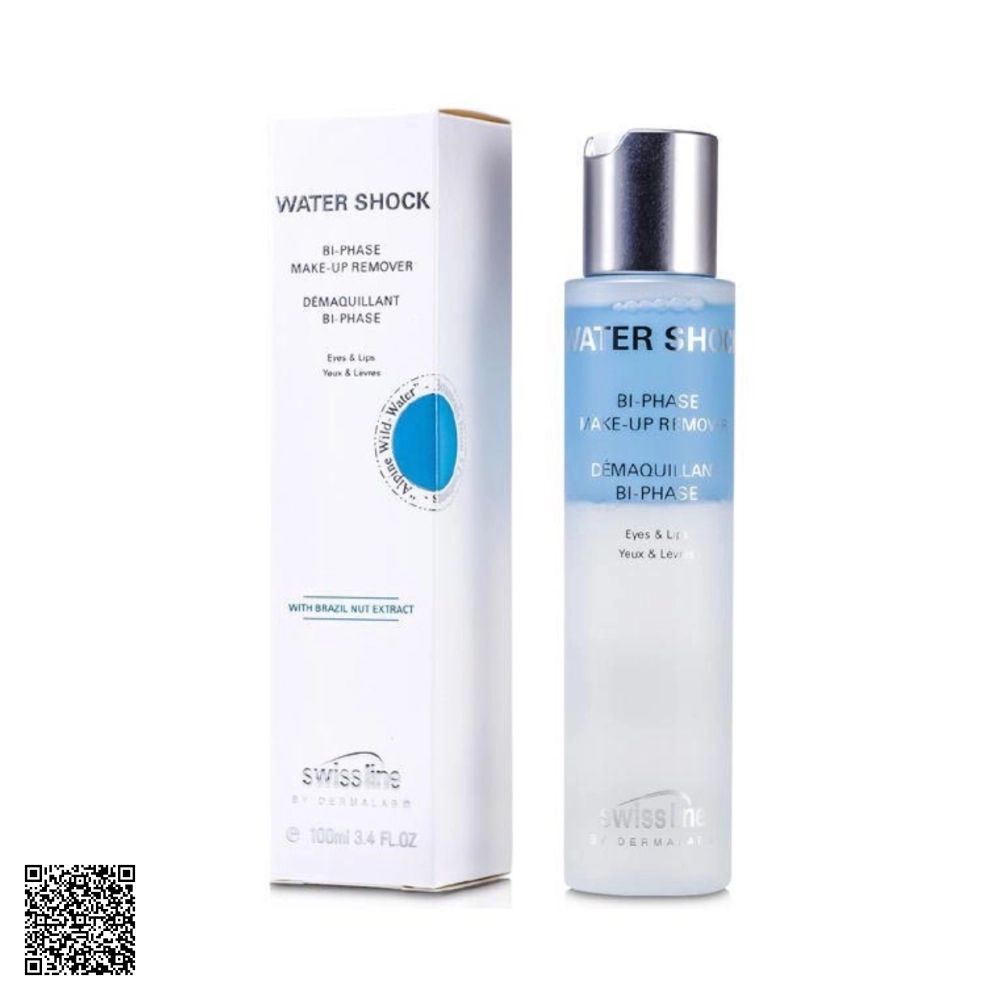 Nước Tẩy Trang Mắt Môi Swissline Water Shock Bi-Phase Make-Up Remover Từ Thuỵ Sĩ 100ml
