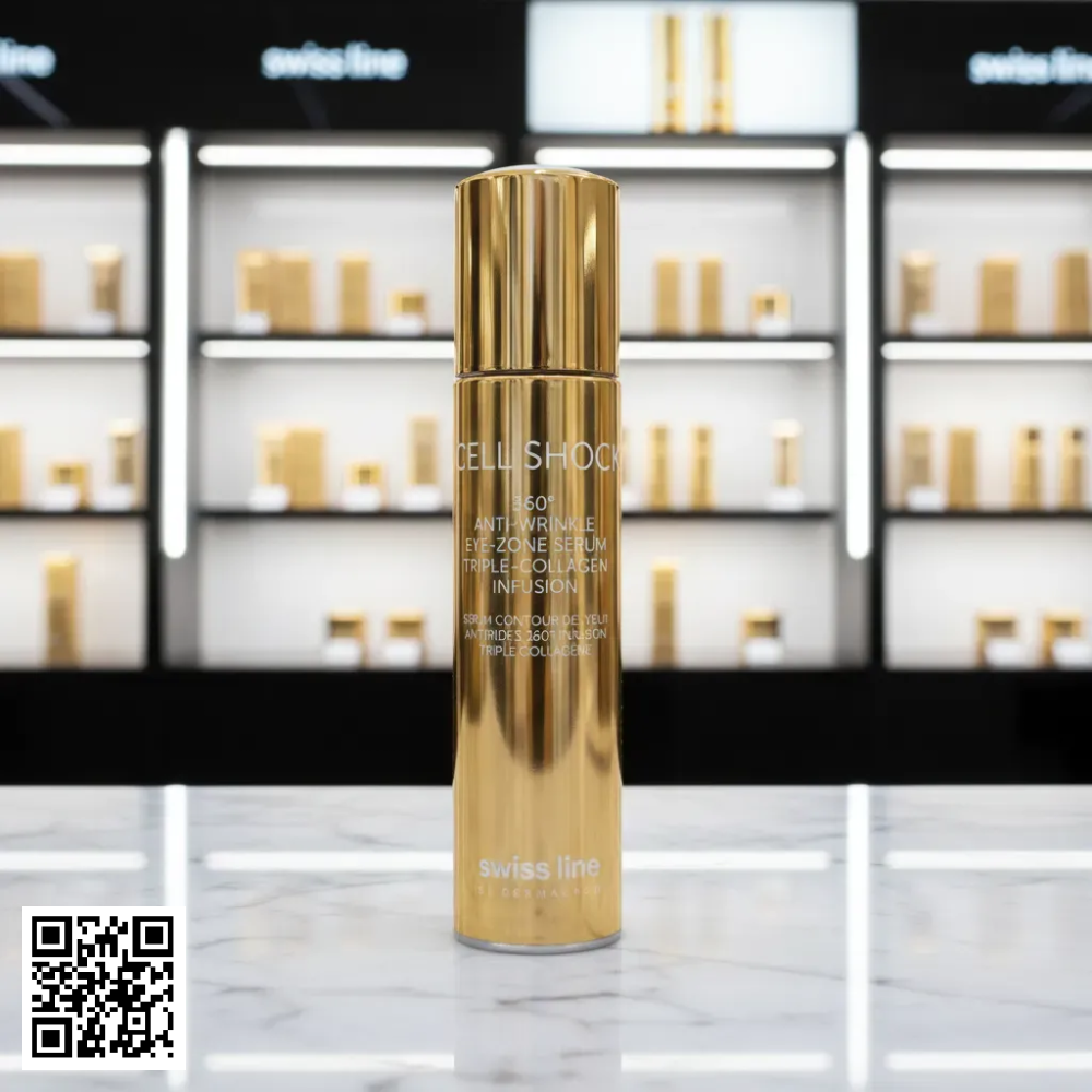 Tinh Chất Xoá Nhăn Vùng Mắt Swissline Cell Shock 360 Anti-Wrinkle Eye-Zone Serum Triple-Collagen Infusion Từ Thuỵ Sĩ 15ml