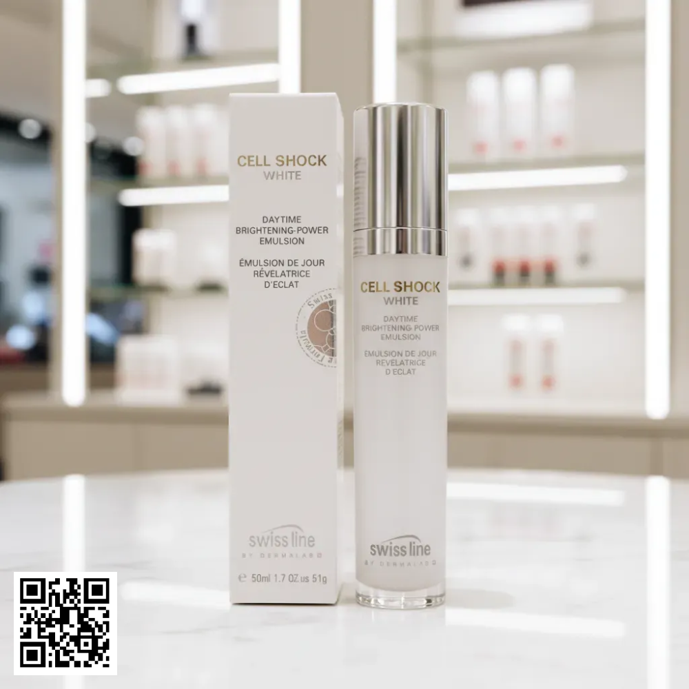 Nhũ Tương Dưỡng Trắng Da Hỗ Trợ Ngừa Lão Hóa Swissline Cell Shock White Daytime Brightening-Power Emulsion Từ Thuỵ Sĩ 50ml