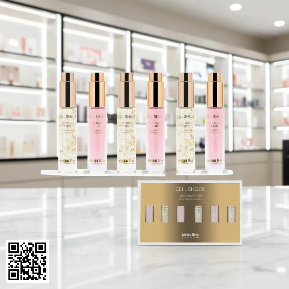 Tinh Chất Phục Hồi Da Swissline Cell Shock The Swiss Cure - Day & Night Ampoules Từ Thuỵ Sĩ 6 Lọ