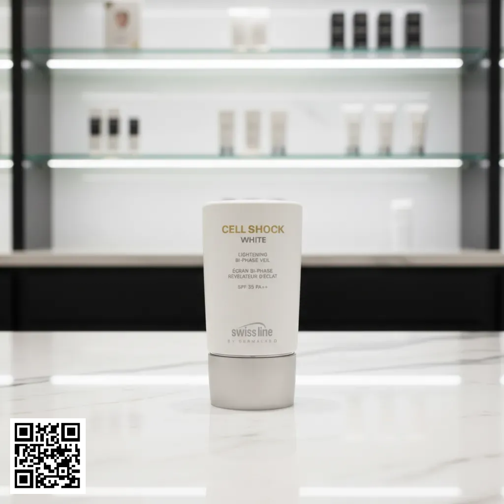 Sữa Chống Nắng Trắng Da Swissline Cell Shock White Lightening Bi-Phase Veil SPF35 PA++ Từ Thuỵ Sĩ 45ml