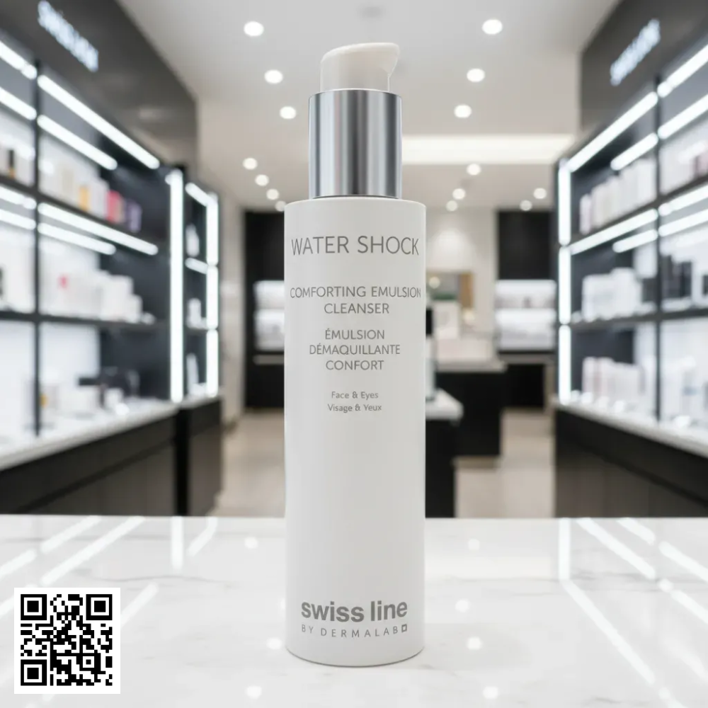 Sữa Rửa Mặt Làm Dịu Da Swissline Water Shock Comforting Emulsion Cleanser Từ Thuỵ Sĩ 160ml