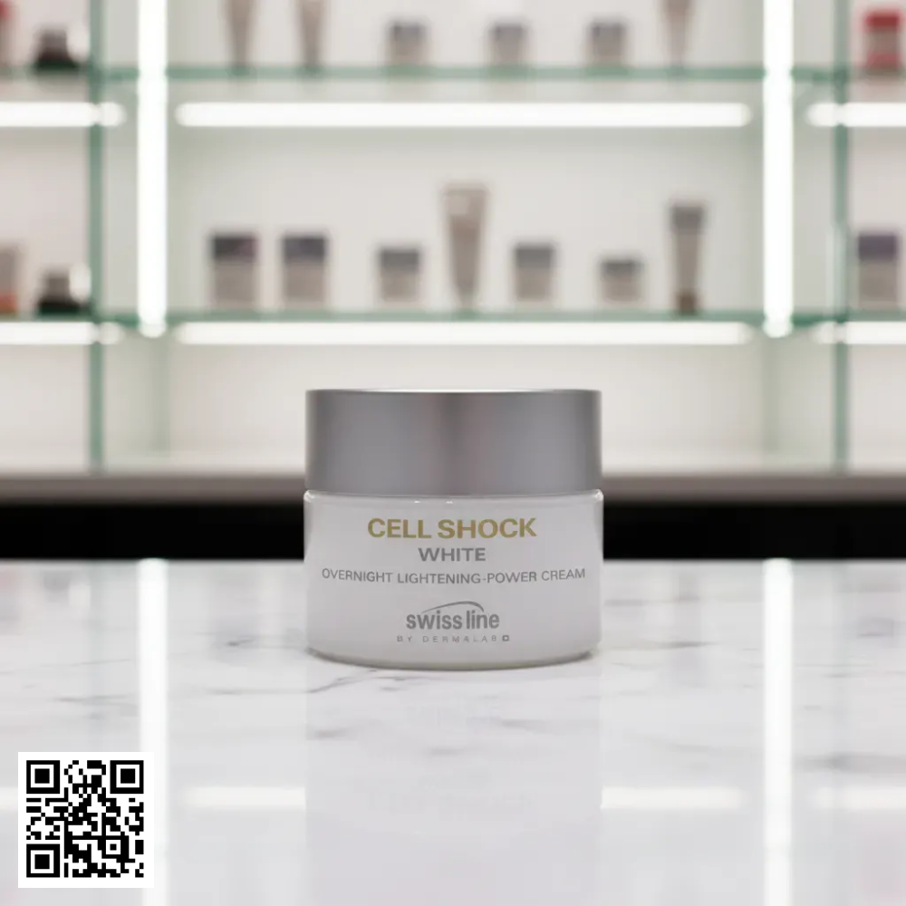 Kem Dưỡng Trắng Da Ban Đêm Swissline Cell Shock White Overnight Lightening-Power Cream Từ Thuỵ Sĩ 50ml