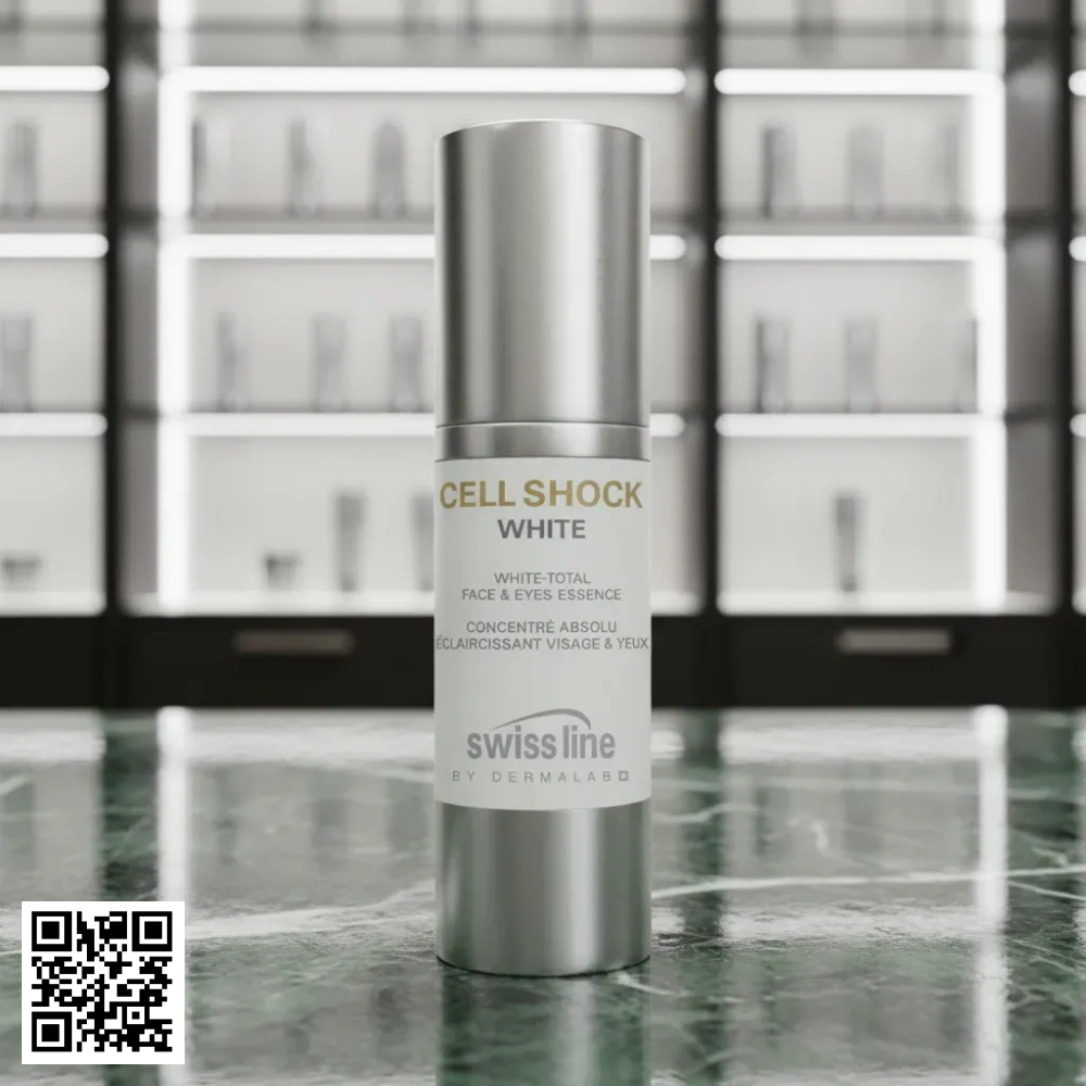 Tinh Chất Dưỡng Trắng Da Mặt Và Mắt Swissline Cell Shock White White-Total Face Eyes Essence Từ Thuỵ Sĩ 30ml