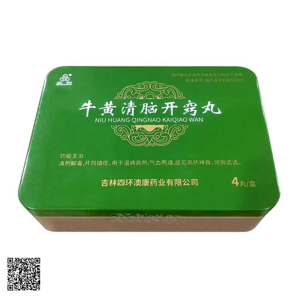 An Cung Ngưu Hoàng Thanh Não Niu Huang Qingnao Kaiqiao Wan 4 Viên
