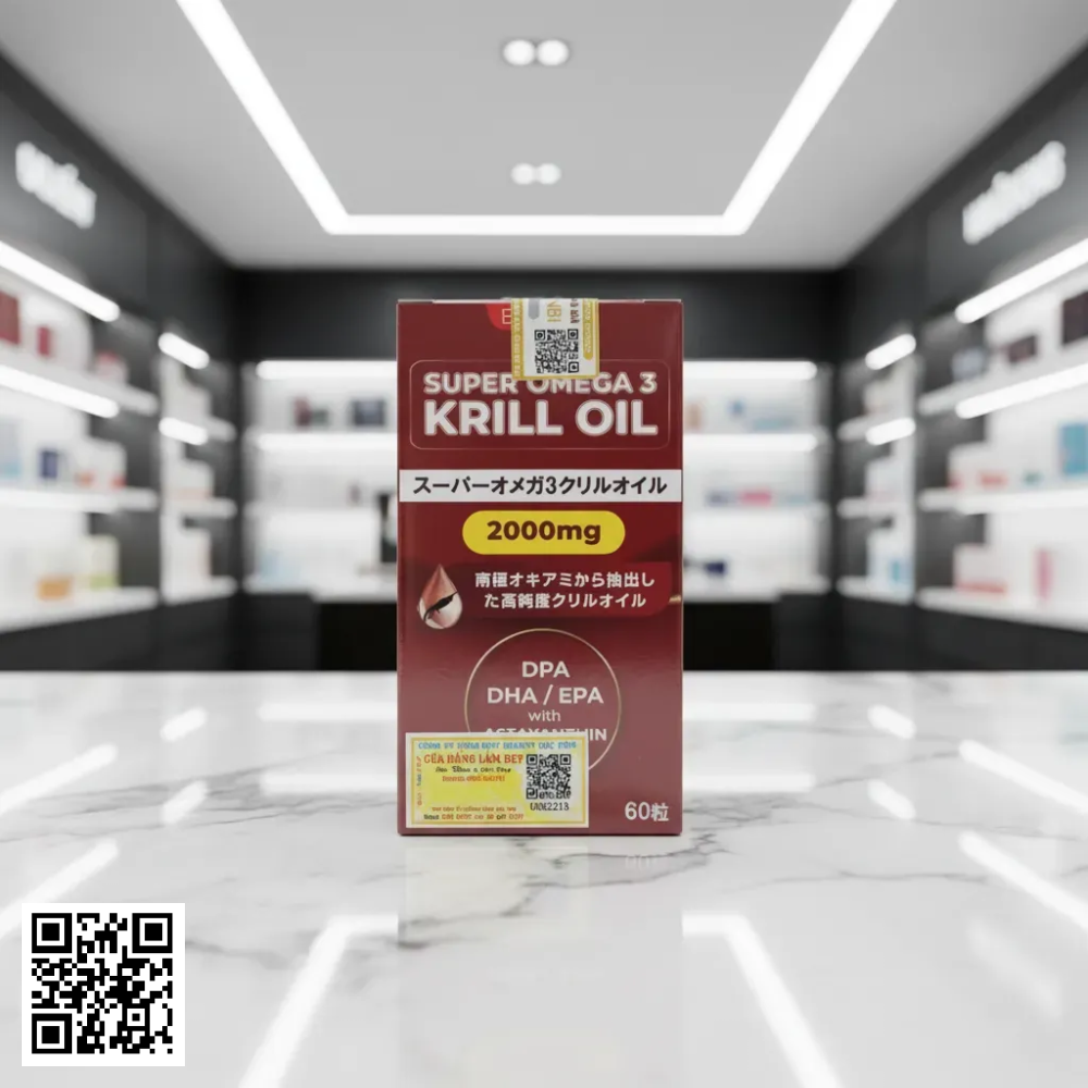 Viên Uống Dầu Nhuyễn Thể Eikenbi Super Omega 3 Krill Oil 2000mg Từ Nhật Bản (60 Viên)