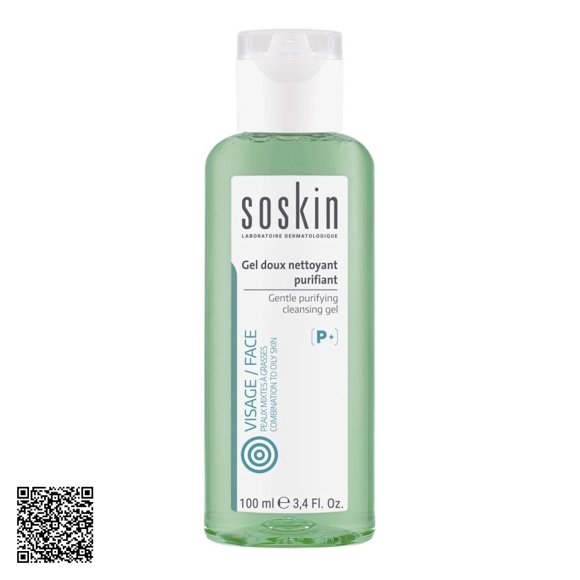 Gel Rửa Mặt Làm Sạch Sâu Soskin Visage/Face Gentle Purifying Cleansing Gel Từ Pháp 100ml