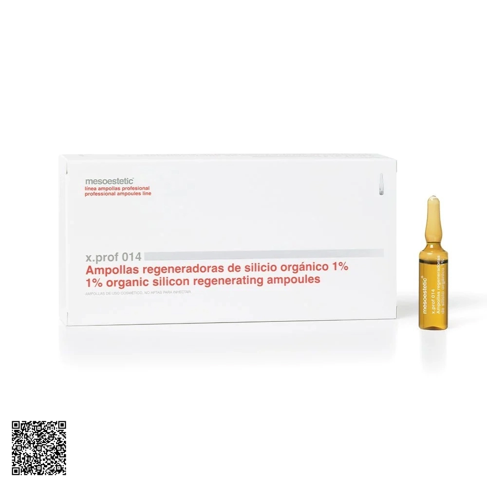 Tinh Chất Trẻ Hóa Da Giảm Mỡ Mesoestetic X.Prof 014 1% Organic Silicon Regenerating Ampoules Từ Tây Ban Nha (20 Ống x 5ml)