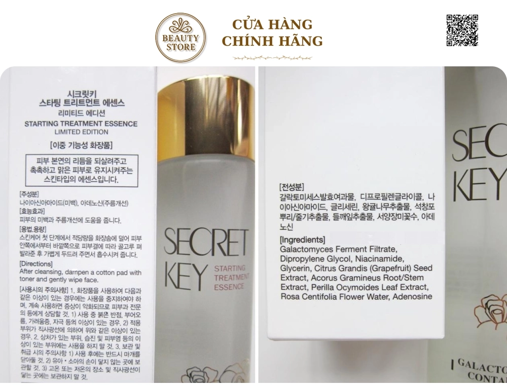 Nước Hoa Hồng Dưỡng Da Secret Key Starting Treament Essence