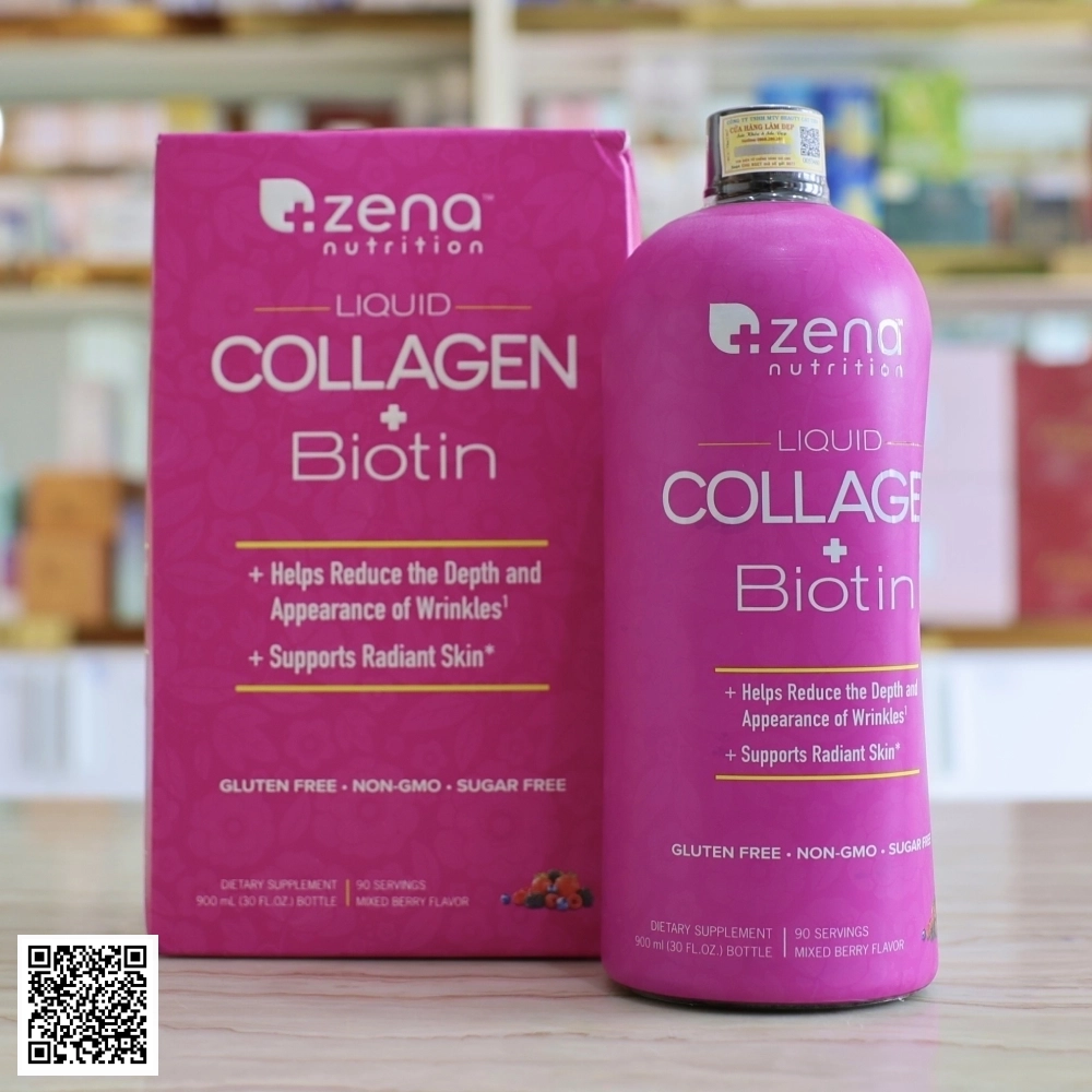 Nước Uống Collagen + Biotin Zena Liquid Từ Mỹ 900ml