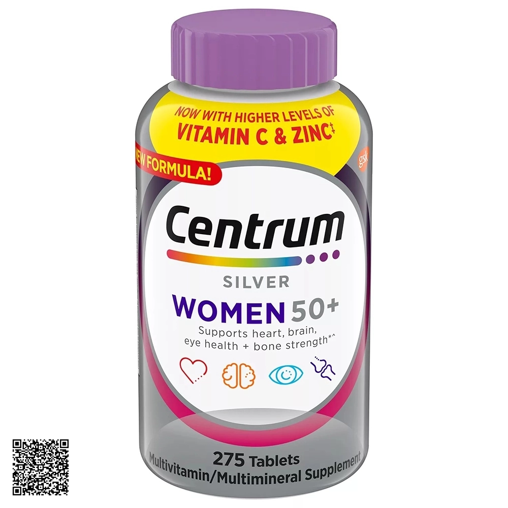 Viên Uống Vitamin Cho Phụ Nữ Trên 50 Tuổi Centrum Silver Ultra Women 50+ Từ Mỹ 250 Viên