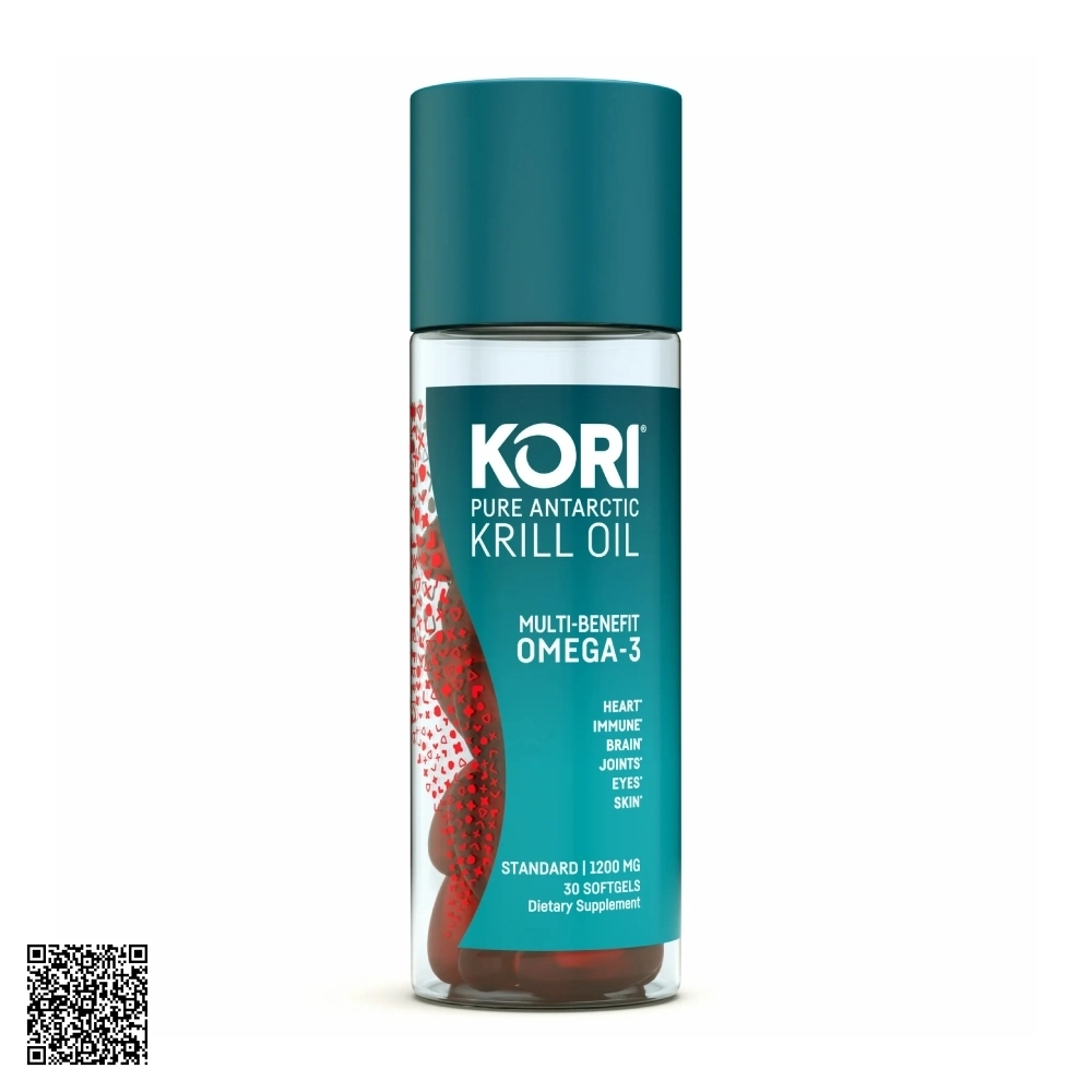 Viên Uống Dầu Nhuyễn Thể Kori Pure Antarctic Krill Oil Omega 3 800mg Từ Mỹ 120 Viên