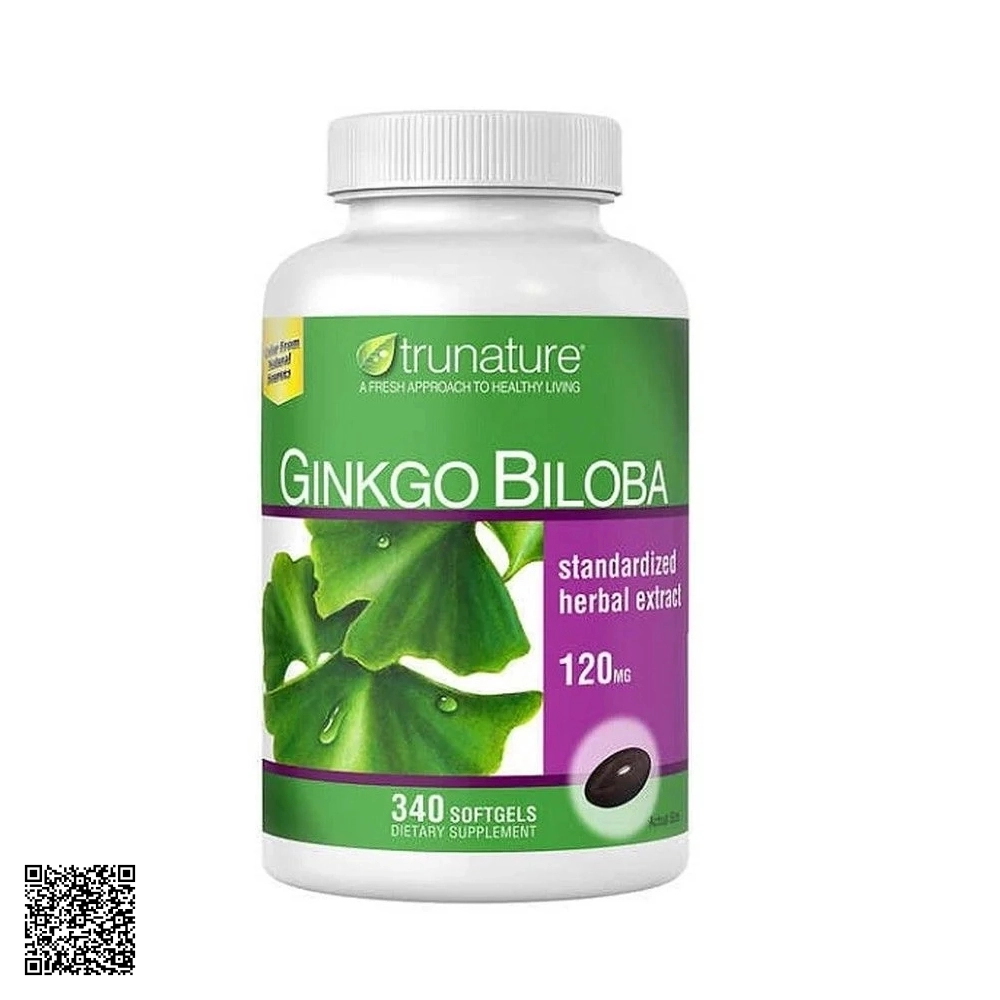 Viên Uống Tăng Cường Tuần Hoàn Não, Hỗ Trợ Trí Nhớ Trunature Ginkgo Biloba Từ Mỹ 340 Viên