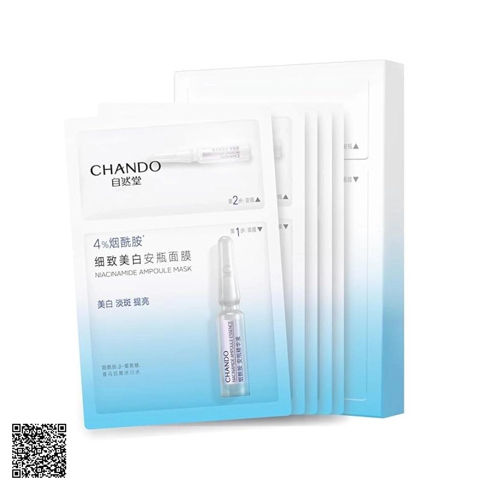 Mặt Nạ 2 Bước Giảm Thâm Chando Niacinamide Brightening Ampoule Mask (1,5ml + 33ml) x 5 Miếng
