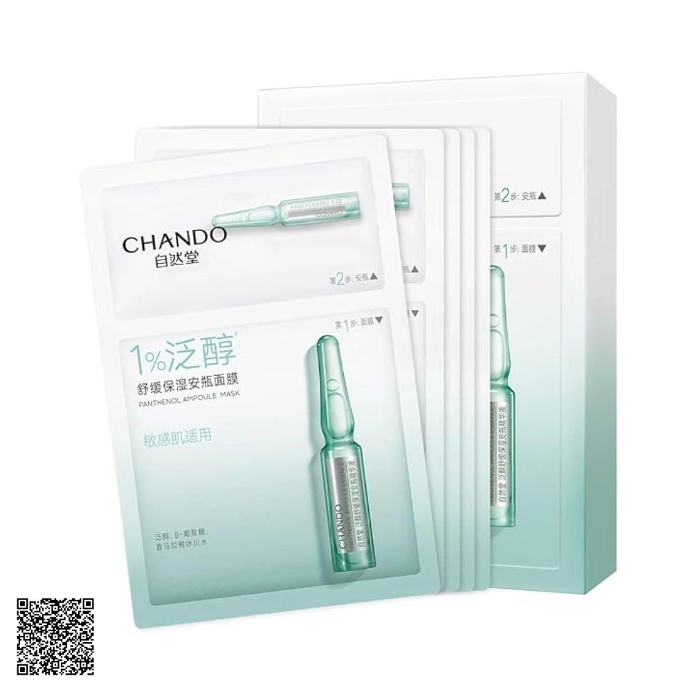 Mặt Nạ 2 Bước Dưỡng Ẩm Phục Hồi Da Dịu Nhẹ Chando Panthenol Soothing Ampoule Mask (1,5ml + 33ml) x 5 Miếng