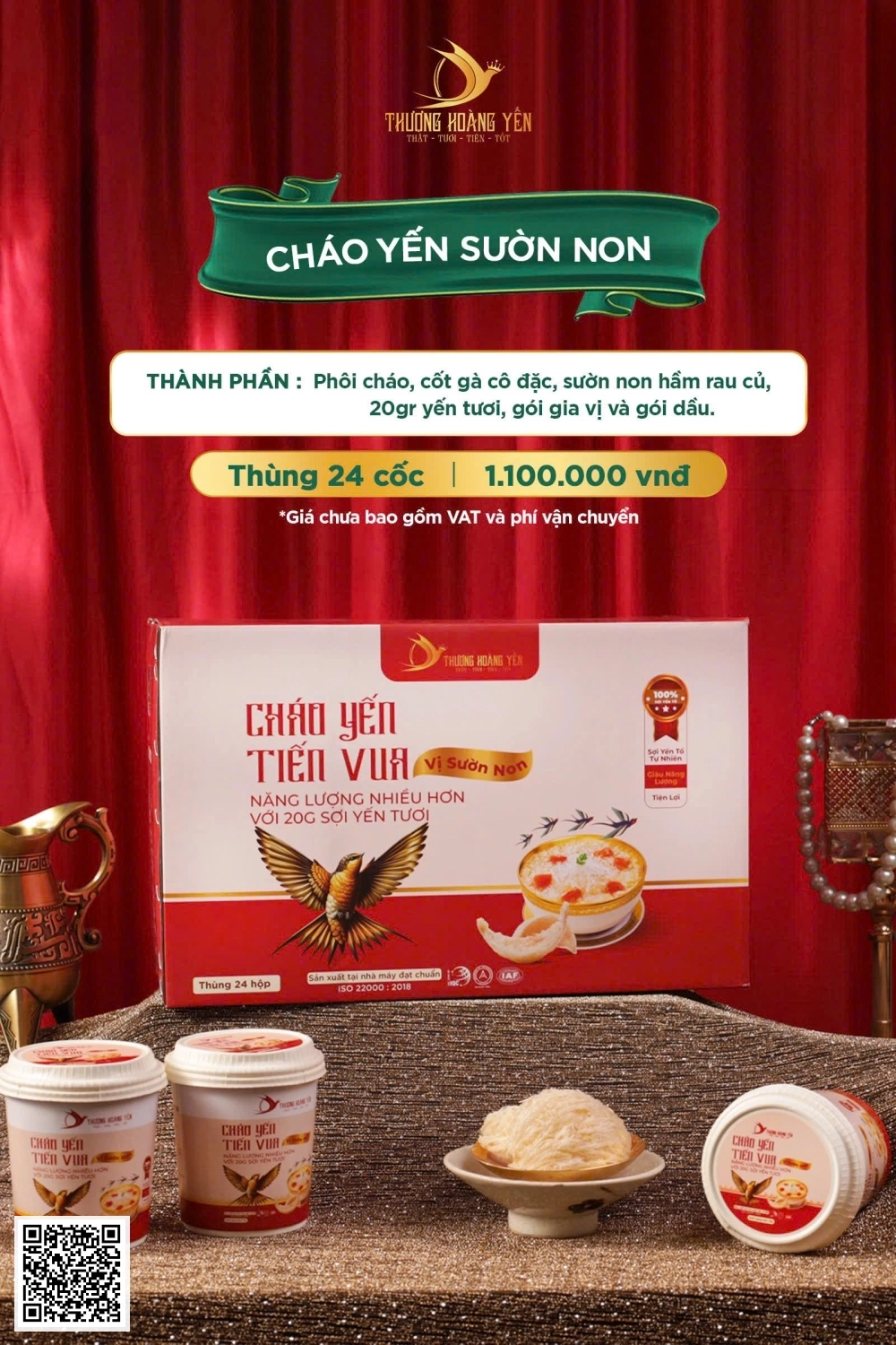 Cháo Yến Tiến Vua Vị Sườn Non Thùng 24 Cốc