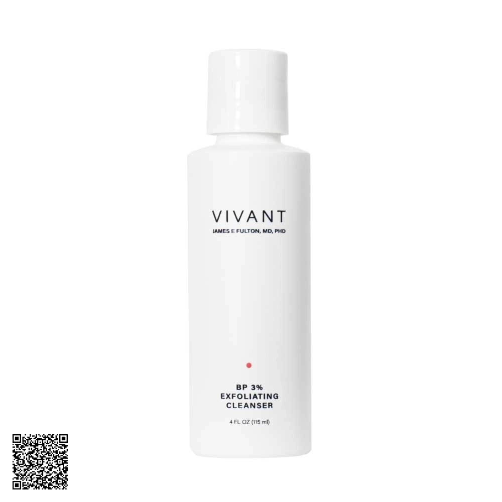 Sữa Rửa Mặt Giảm Mụn Chuyên Sâu Vivant Skincare BP 3% Exfoliating Cleanser 115ml