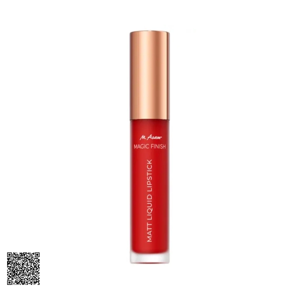 Son Kem Lì Mịn Môi Và Bền Màu Đỏ Cherry M. Asam Magic Finish Matt Lidquid Lipstick Cherry 4ml