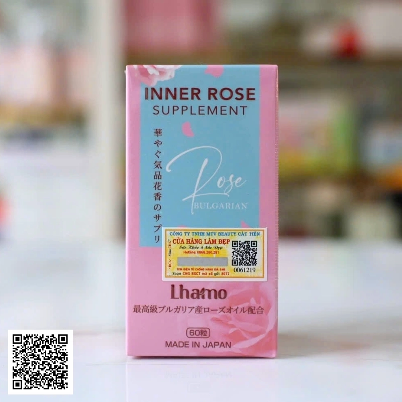 Viên Uống Thơm Cơ Thể Inner Rose Supplement Lhamo Nhật Bản Hộp 60 Viên