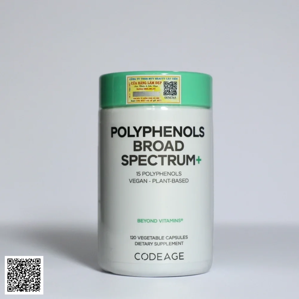 Viên Uống Chống Nắng Polyphenols Broad Spectrum Codeage Từ Mỹ Hộp 120 Viên