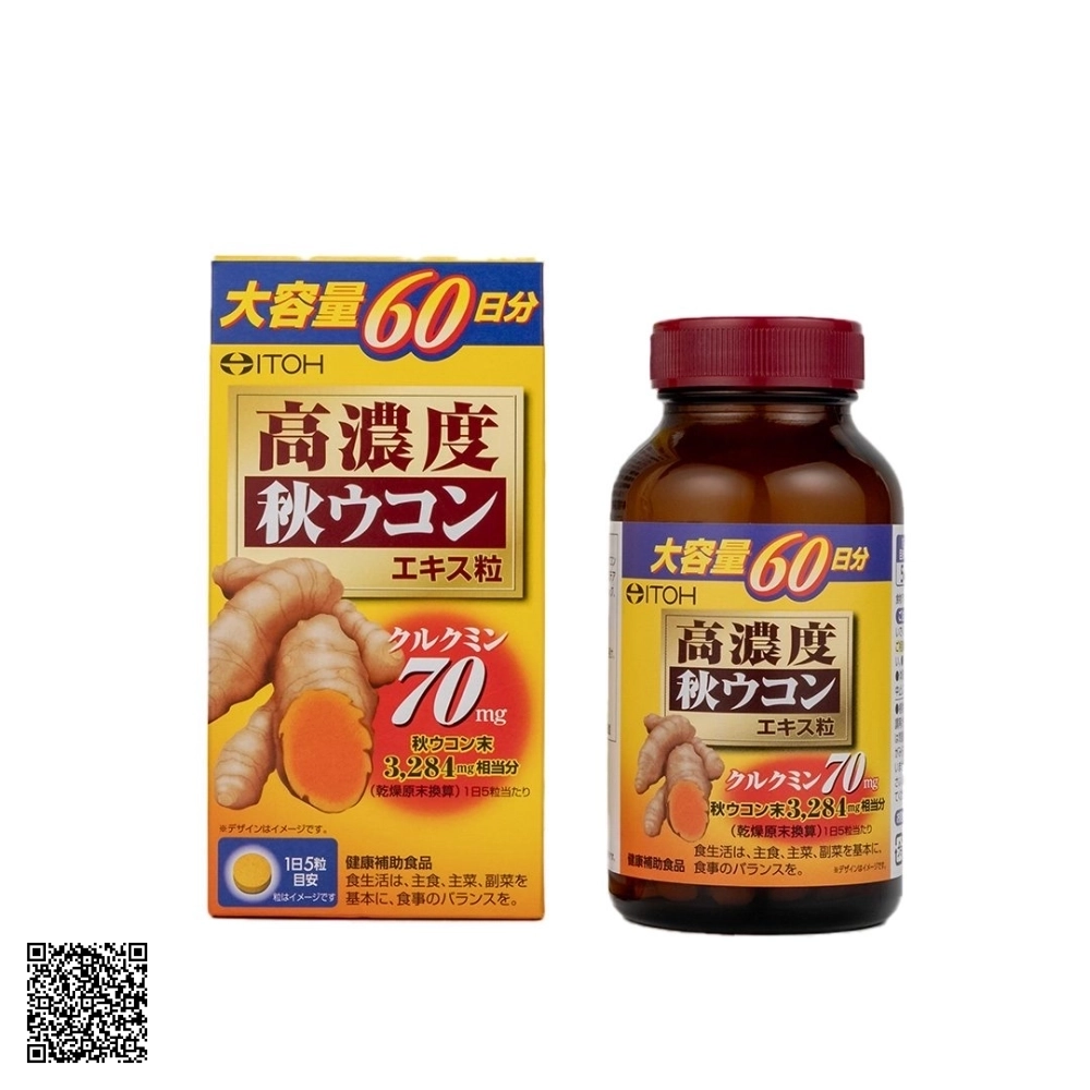Itoh Kanpo Viên uống tinh chất nghệ cô đặc Curcuma Longa lọ 300 viên từ Nhật Bản